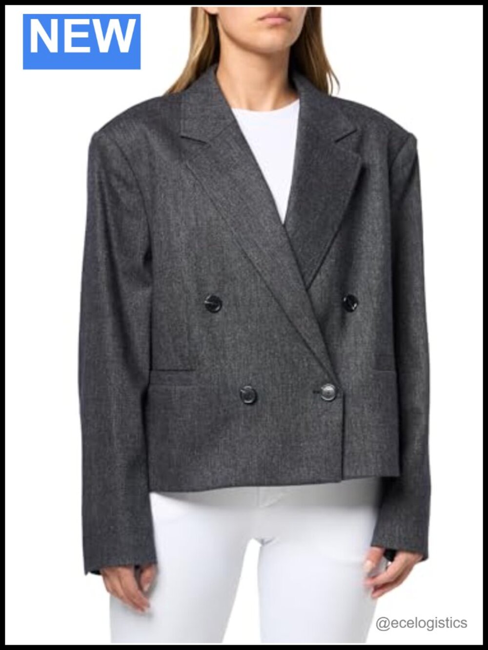Boss Women's Taflong Wool Blend Cropped Blazer Business Casual Structured